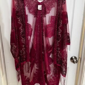 Kimono-style women's cardigan, cover up, and shrug